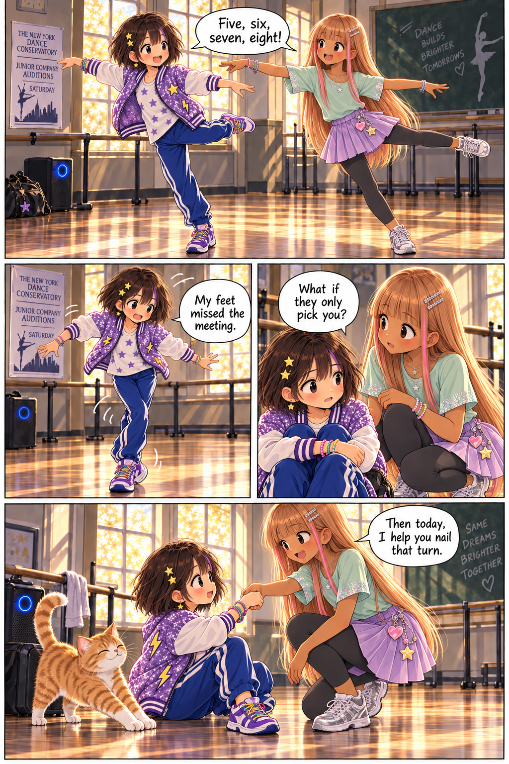 Kay misses a turn. Elsie encourages her to practice together.